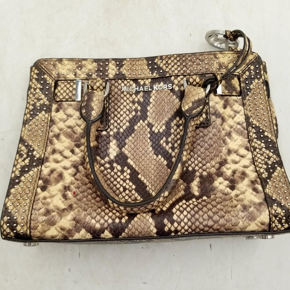 Michael Kors Snake Pattern Leather Satchel Size Small